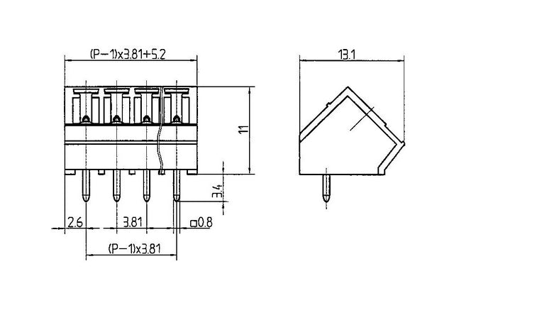 STL 1590-（3.81ｍｍ）-G GN Connector Series