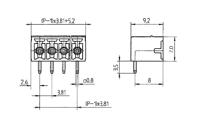 STL 1550-（3.81ｍｍ)-H-G GN Connector Series